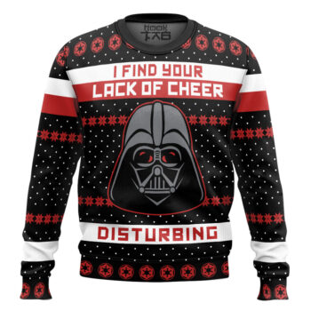 Cheer Darth Vader I Find Your Lack Of Cheer Disturbing Ugly Christmas Sweater
