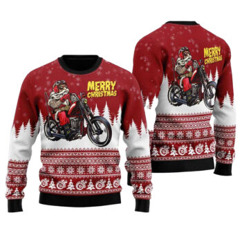 Santa Riding Funny Ugly Christmas Sweater