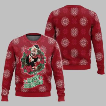 Scary Clown Christmas Terrifier Santa Ugly Christmas Sweater