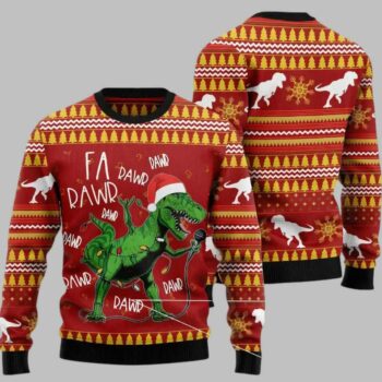 Singing Dinosaur Ugly Christmas Sweater
