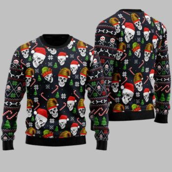 Skull Face Ugly Christmas Sweater