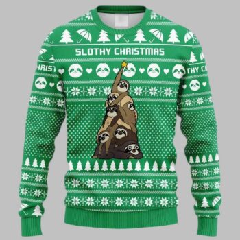 Sloth Tree Ugly Christmas Sweater