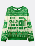 This Calls For A Spreadsheet Excel Christmas Ugly Sweater