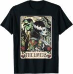 The Monster Frankenstein And Bride The Lovers Tarot Card T-Shirt