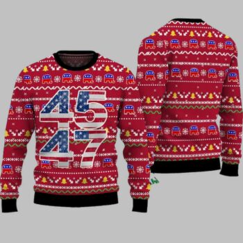 Trump 45 47 Ugly Christmas Sweater