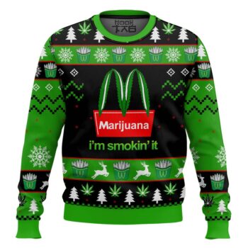 Marijuana I'm Smokin' It Christmas Ugly Sweater