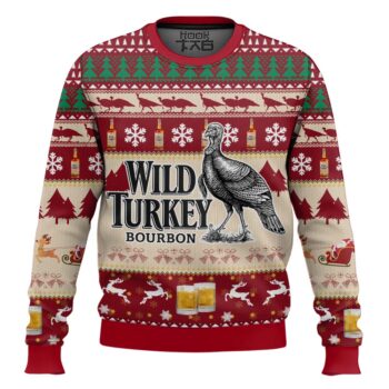 Wild Turkey Bourbon Whiskey Christmas Ugly Sweater