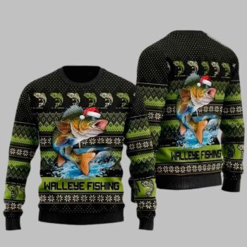 Walleye Fishing Ugly Christmas Sweater