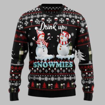 Wine Snowmies Ugly Christmas Sweater