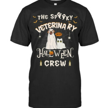 Funny Ghost The Spooky Veterinary Halloween Crew Vet Tech Vet T Shirt