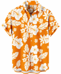 Tropical Hibiscus Hawaiian Shirt – Orange and White Floral