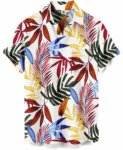 Palm Leaves Hawaiian Shirt – White Tropical