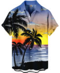 Beach Sunset Hawaiian Shirt – Tropical Palm Trees