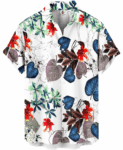 Tropical Leaves Hawaiian Shirt – White Floral