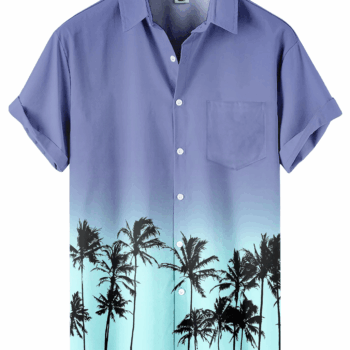 Palm Tree Hawaiian Shirt – Blue Ombre Aloha