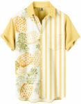 Pineapple Hawaiian Shirt – Yellow and White Stripe
