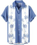 Palm Tree Hawaiian Shirt – Blue and White