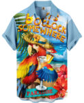 Hawaiian Paradise Parrot  Shirt-Light Blue