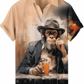 Chimpanzee Bar Hawaiian Shirt – Novelty Casual