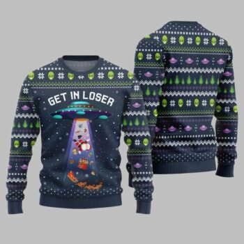 2025 Christmas Alien UFO Ugly Christmas Sweater