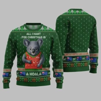 2025 Christmas All I Want For Christmas Is A Koala Ugly Christmas Sweater