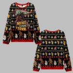 2025 Christmas Bigfoot is Coming to Town Ugly Christmas Sweater