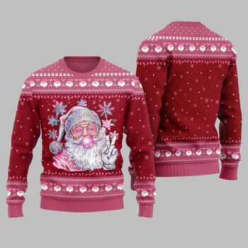 2025 Christmas Bubble Gum Santa Ugly Christmas Sweater