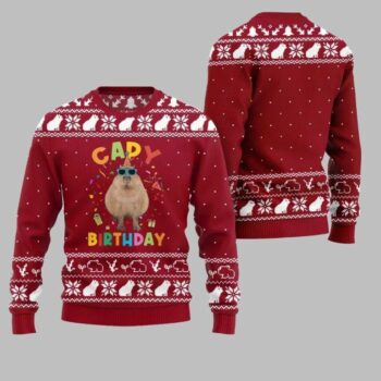 2025 Christmas Capy Birthday Ugly Christmas Sweater