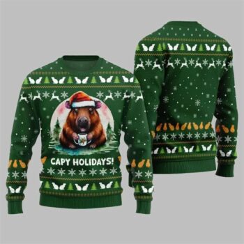 2025 Christmas Capy Holidays Ugly Sweater