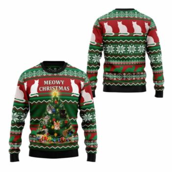 2025 Christmas Cat Meowy Christmas Ugly Christmas Sweater