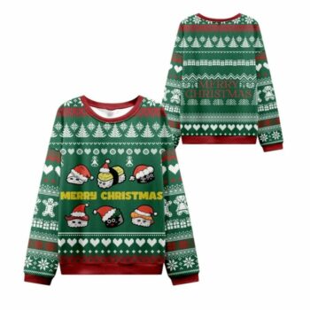 2025 Christmas Cute Sushi Cat Ugly Sweater