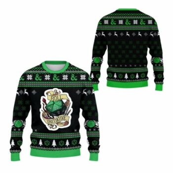 2025 Christmas DND Roll Initiative Ugly Sweater