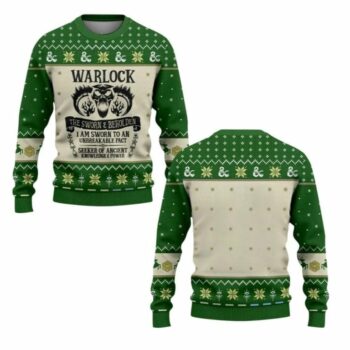 2025 Christmas DND Warlock The Sworn & Beholden Ugly Sweater