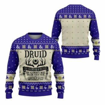 2025 Christmas DnD Druid The Champion Of Nature Ugly Sweater