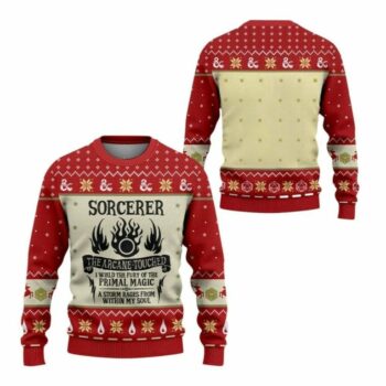 2025 Christmas DnD Sorcerer The Arcane Touched Ugly Sweater