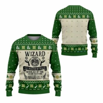 2025 Christmas DnD Wizard The Master Of Magic Ugly Sweater