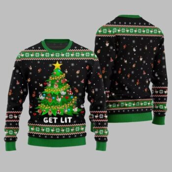 2025 Christmas Epic Chicken Ornament On Christmas Tree Ugly Christmas Sweater Black