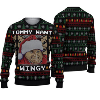 2025 Tommy Want Wingy Funny Ugly Christmas Sweater