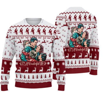 2025 Vintage It's A Wonderful Life Family Ugly Christmas Sweater