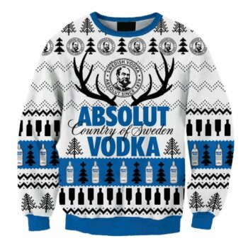 Absolut Vodka Reindeer Horns Ugly Sweater