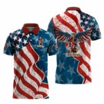 Captain Morgan American Eagle Flag Polo Shirt