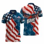 Labatt Blue American Eagle Flag Polo Shirt