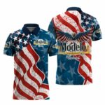 Modelo American Eagle Flag Polo Shirt