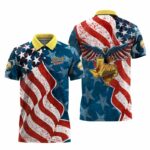 Shiner Bock American Eagle Flag Polo Shirt