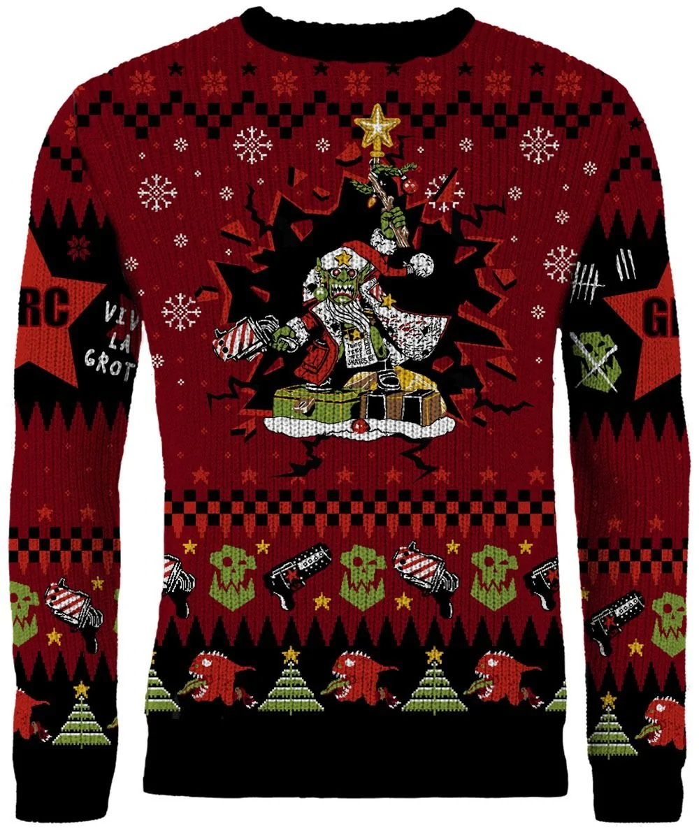 Armed and Dangerous Red Gobbo Ugly Christmas Sweater Preorder Armed and Dangerous Red Gobbo Ugly Christmas Sweater Preorder