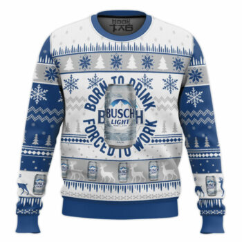 Born To Drink Busch Light Ugly Christmas Sweater
