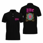 Black Pink Miller Lite Polo Shirt