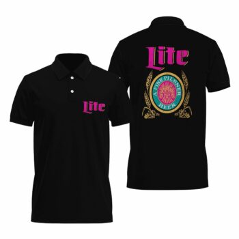 Black Pink Miller Lite Polo Shirt