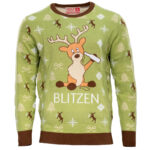 Blitzen Drunk Funny Adult Ugly Christmas Sweater