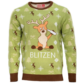 Blitzen Drunk Funny Adult Ugly Christmas Sweater